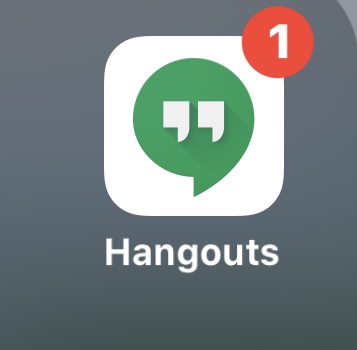 google hangouts app shows a white circle