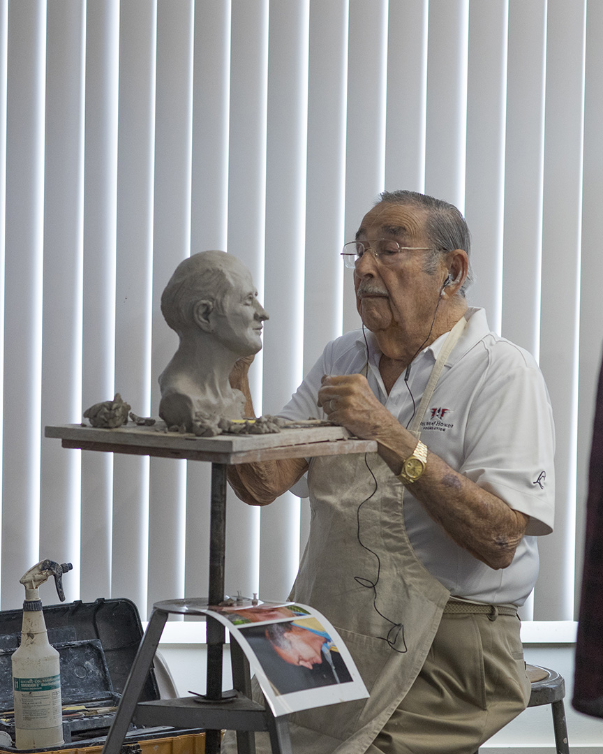 Student in Sculpture Class